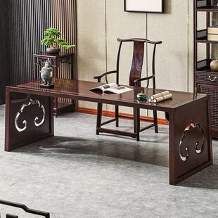 赞比亚画案中式 画桌书法桌非洲小叶紫檀办公桌 书法桌实木新中式