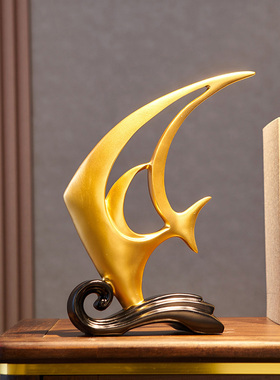 新中式客厅鱼摆件电视柜酒柜办公室桌面家居装饰U品乔迁新居礼物