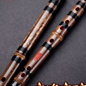 伶吟民族乐器专业演奏一节紫竹笛子E调素梆笛高档精制竹笛D横曲笛