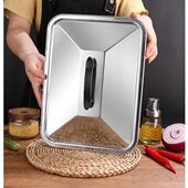 烤鱼炉 不锈钢盖子长方形托盘带盖盘子方盘盖子锅盖烤鱼盘玻璃盖