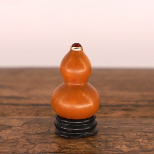 天然手捻小葫芦玛瑙镶口精品文玩包浆铁包金紫皮做旧手把件收藏品