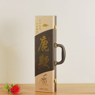 皮盒礼品盒订制 盒鹿鞭礼盒包装 现货2018新款 50cm长高档鹿宝包装