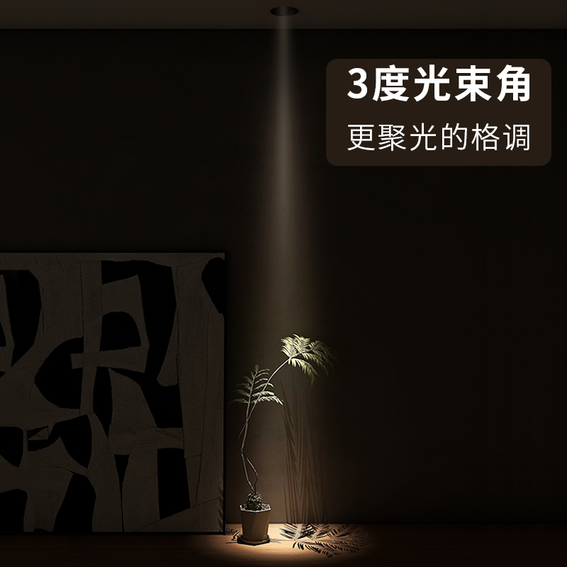 小角度聚光氛围家用吊顶玄关展柜餐桌博物馆酒吧3度光束角led射灯