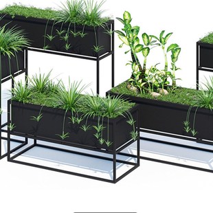铁艺隔断花架转角绿植花盆架室内盆栽架落地绿萝花槽长方形花器