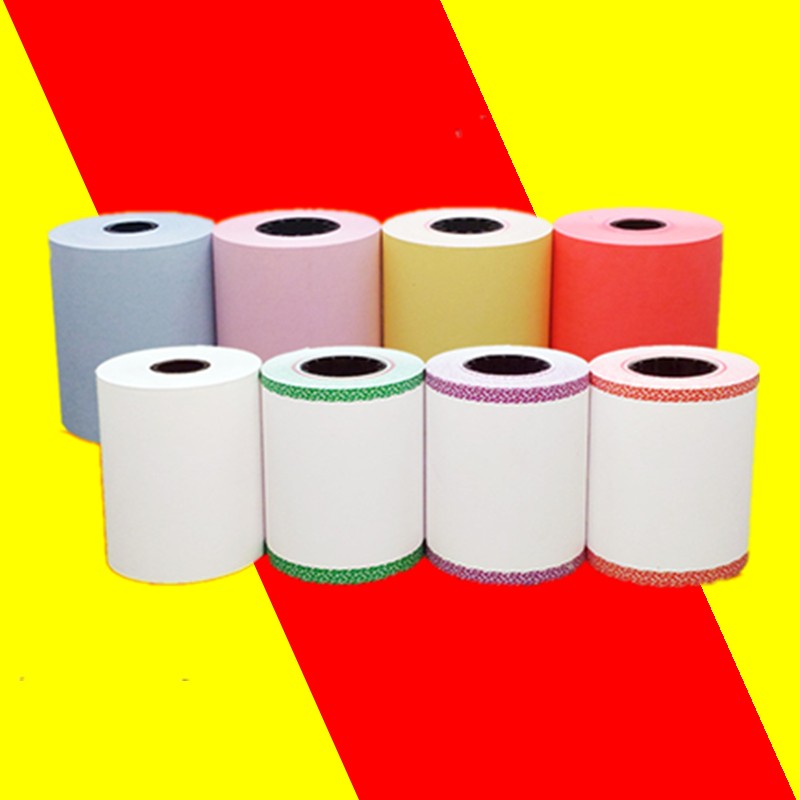 咕咕机鸡彩色打印纸57*50彩色一代二代热敏收银纸不干胶打印纸