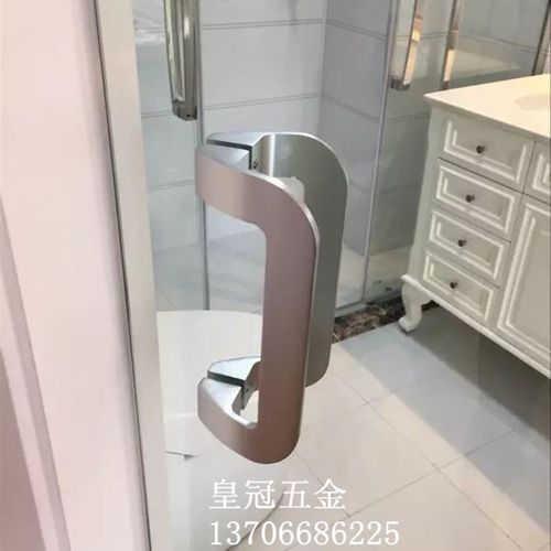 玻璃门拉手加厚款实心铝合金拉手中式大门拉手门把手210孔距黑色