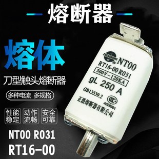 R031 NT00正浩 全铜63A80A100A125A160A200A陶瓷熔断器RT16