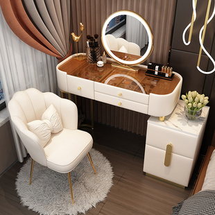 轻奢现代极简实木梳妆台收纳柜一体卧室现代简约小户型高档化妆台
