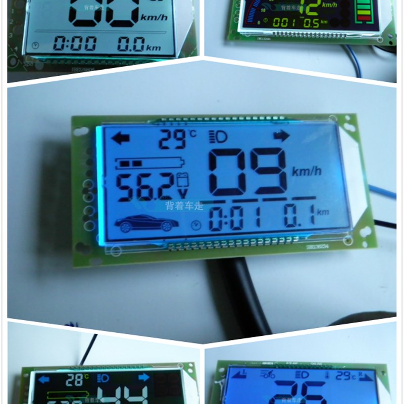 电动车液晶仪表48v6p0v72v路码表电量速度里程表超压改装电子数显