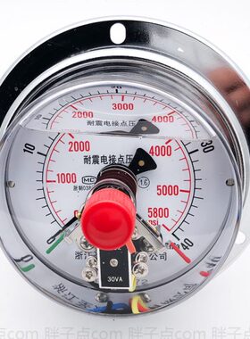 0-40MPa轴向带边电接点压力表YNXC-100ZT抗震电接点压力表5800psi