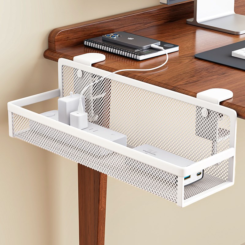 免打孔排插固定器线 线路隐藏整理y神器排插收纳盒桌下理线 线架