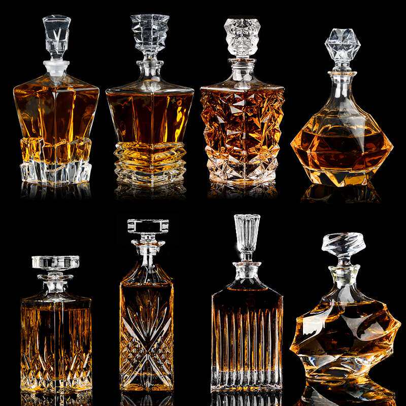 I9EK水晶玻璃威士忌酒杯酒樽套装家用酒壶储酒器洋酒壶带盖防尘洋