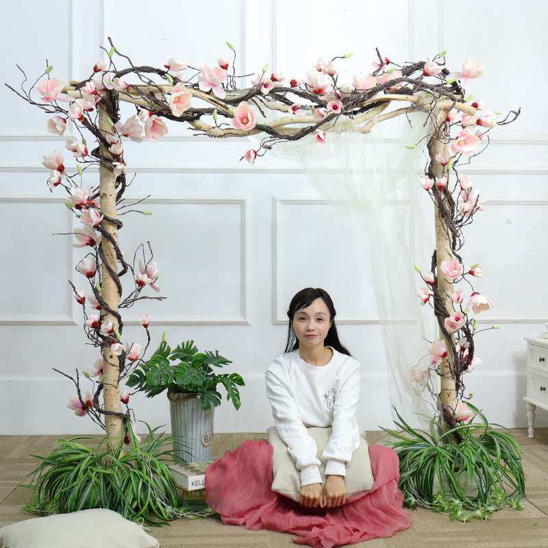 树藤假树背景墙藤蔓仿真藤条 道具假花条拱门装饰仿真花玉兰花藤