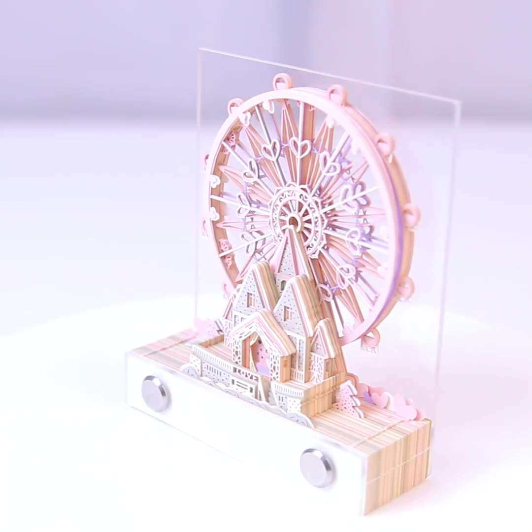 立体3D便签本网红创意情侣手撕便利贴浪漫摩天轮纸模型摆件2026