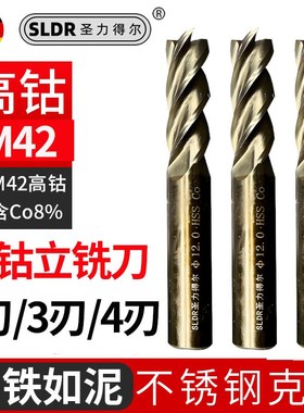 SLDR圣力得尔M42含钴铣刀不锈钢专用键槽铣刀超硬立铣刀3/4刃细齿