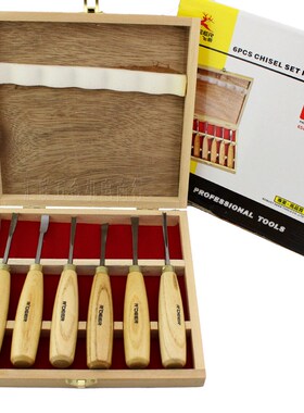 飞鹿6件套雕花凿组套 木工凿 雕花凿 木工雕刻 RT-M106