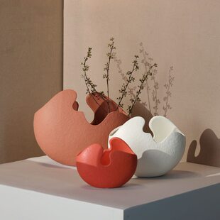 新款亚光彩色蛋壳花瓶 样板房客厅书房干花陶瓷花瓶花盆