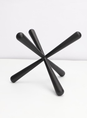 现代简约黑色金属几何样板房售楼部家居玄关N客厅创意软装饰品摆