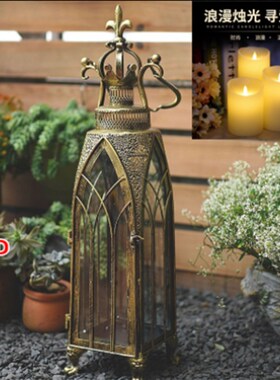 复古铁艺风灯摩洛哥n烛台马灯户外花园阳台布置落地摆件园艺装饰