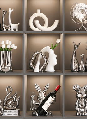 轻奢高档酒柜装饰品摆件现代客厅高端大气餐边R电视柜家居饰品摆
