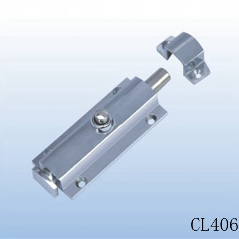 海坦柜锁 LS406门窗插销 按钮式 明装门栓弹簧插销 锌合金 现货