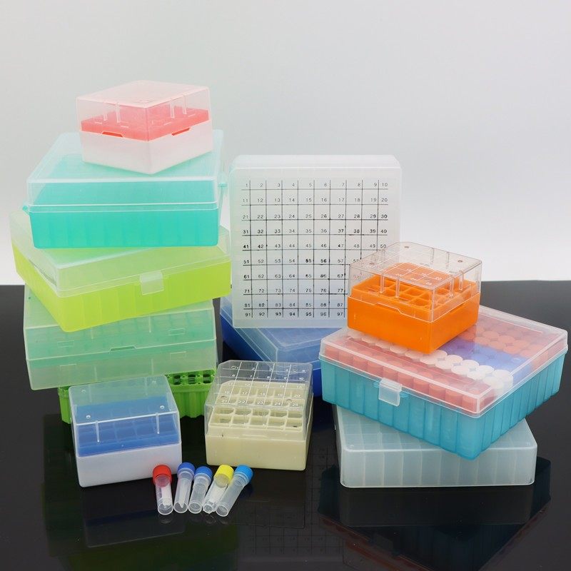 塑料冻存管盒pc冷冻管盒25格36格50格81格100格冻存盒样品管盒
