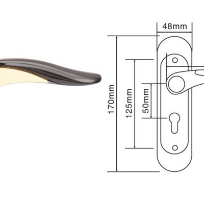 125室内卧室单舌门锁钛黑金简约房门锁卫生间实木门把手A0202D