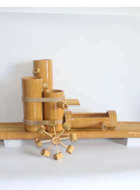 定制流水器 庭院景观惊鹿 石盆E 石槽 阳台 竹子摆件落地