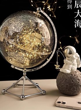 创意透明地球仪摆件轻奢高级感高档客厅酒柜O电视柜展示柜装饰品