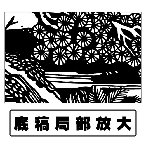 郎世宁百骏图大幅剪纸打印底稿中国风花鸟窗花手工刻纸练习素材