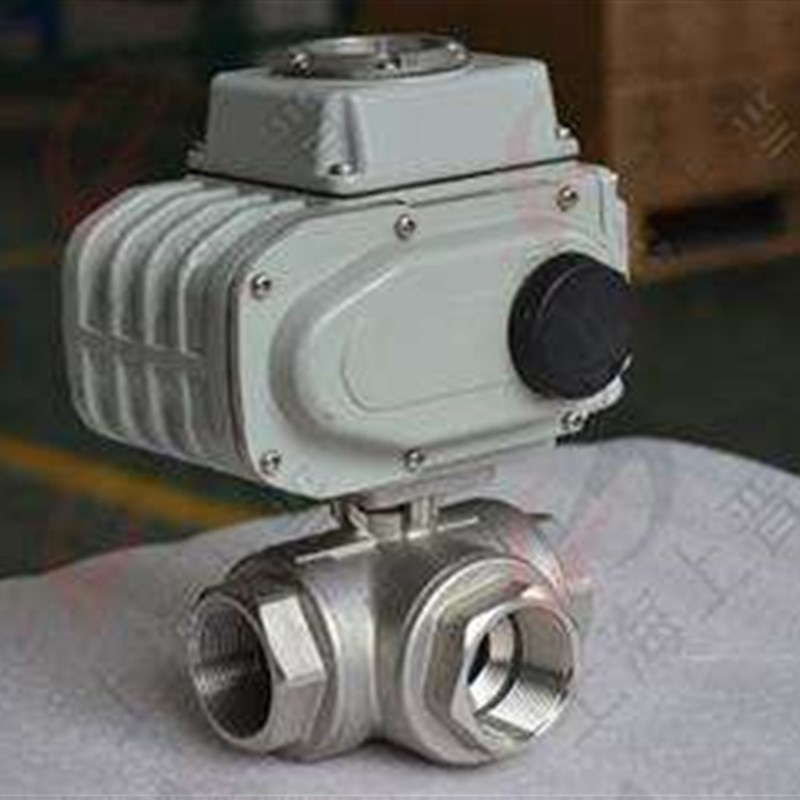 304电动球阀Q914F/Q915F-16P三通电动阀门DN25DN50螺纹不锈钢球阀