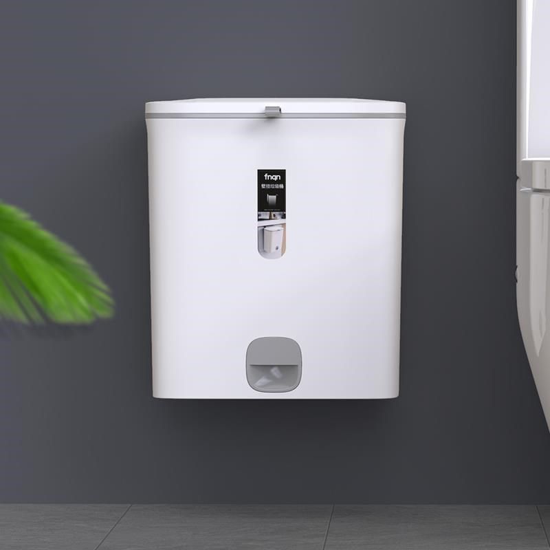 卫生间垃圾桶家用壁挂式有盖防水防臭圾圾桶厕所夹缝带盖挂式纸篓
