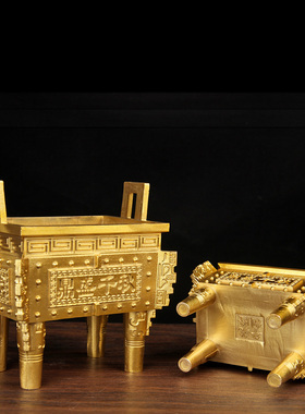 铜鼎盛千秋摆件 压铸鼎盛千秋  铜鼎摆件 四方铜鼎摆件