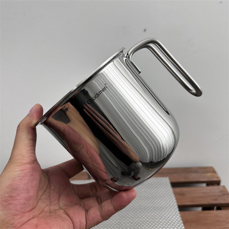 18/10不锈钢大茶缸子多用喝茶杯子咖啡杯热奶杯三层钢户外小奶壶