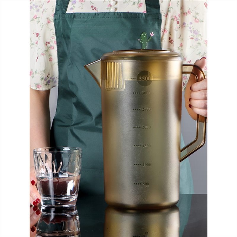 亚克力扎壶耐热泡茶冰水瓶茶色量杯超大容量5L奶茶店PC塑料冷水壶