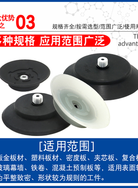 妙德开箱机真空吸盘PF-60/80/95-M12*1.25强力硅胶吸嘴工业吸盘