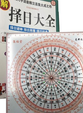 浑天仪星度 集福堂透明罗盘20公分廿八宿克择 禽星观山量天尺