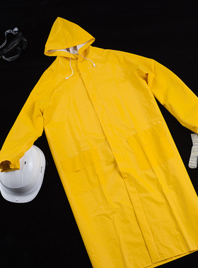 代尔塔407005连体式黄色雨衣外套工作雨衣涂层涤纶风衣版雨衣黄色