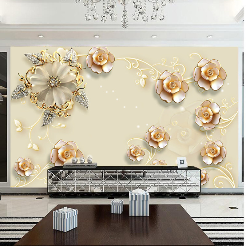 欧式奢华沙发电视背景墙壁布5d客厅立体壁画新款简约现代大气壁纸