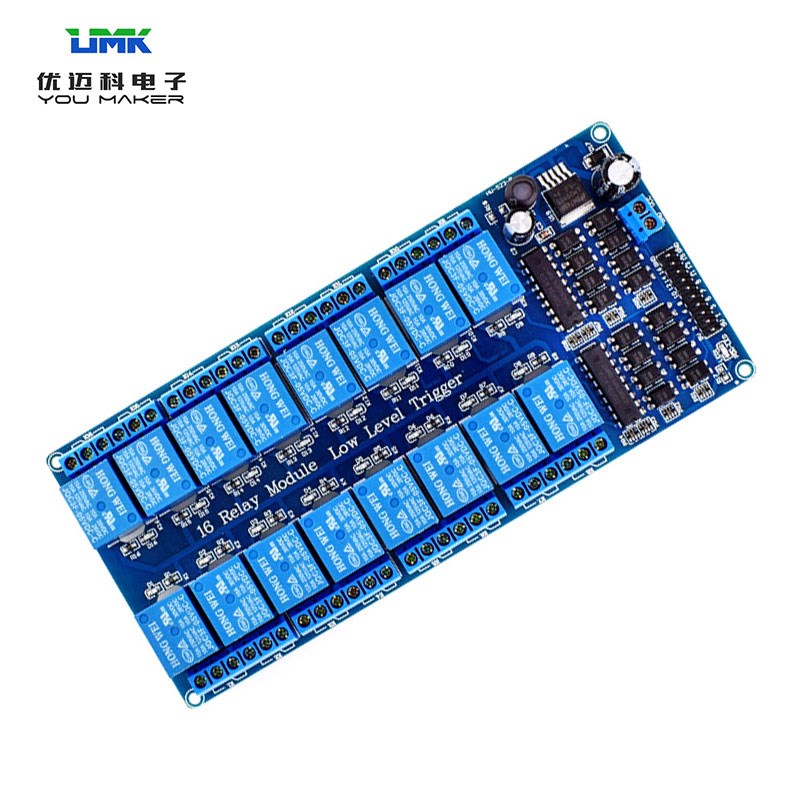 适用于单片机5V 12V 16路继电器光耦保护电源模块家居物联网配件