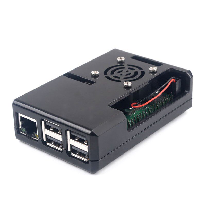 树莓派3B+外壳保护壳ABS外壳 GPIO口带散热风扇