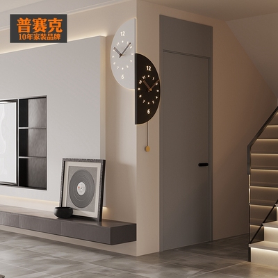 2024年新款家用转角挂钟客厅个性拐角钟表时尚创意双面时钟挂表