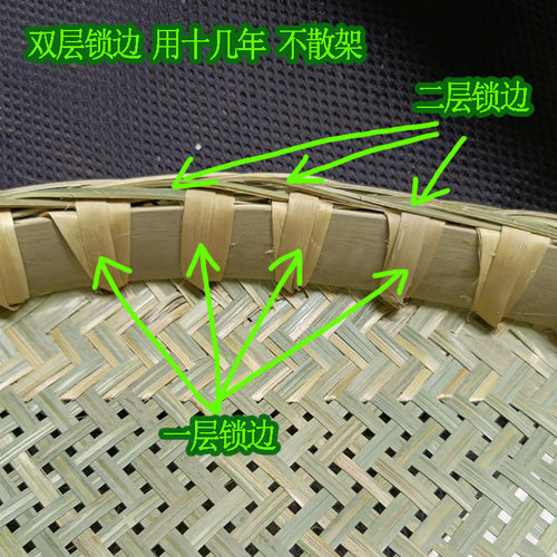 竹编米筛小竹筛子家用粗孔细孔圆簸箕绘画晾晒装饰竹制品竹匾竹筐