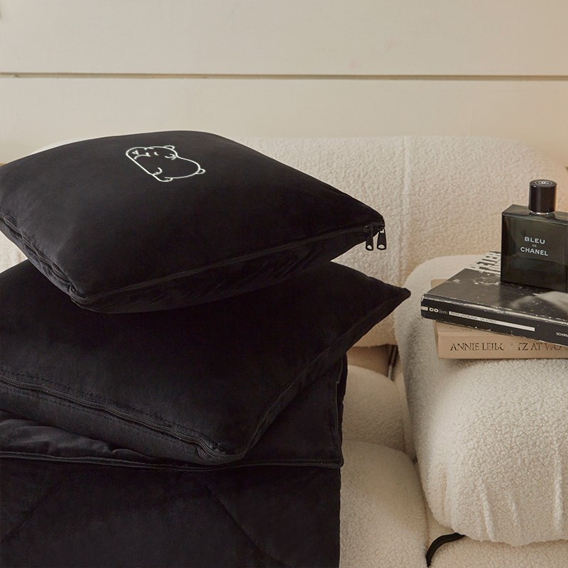 抱枕被子两用珊瑚绒2023冬季新款多功能办公室午睡毯车载加绒加厚