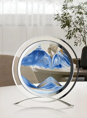 创意动态流沙画摆件解压简约沙漏客厅摆件乔迁入宅摆件展示柜摆件