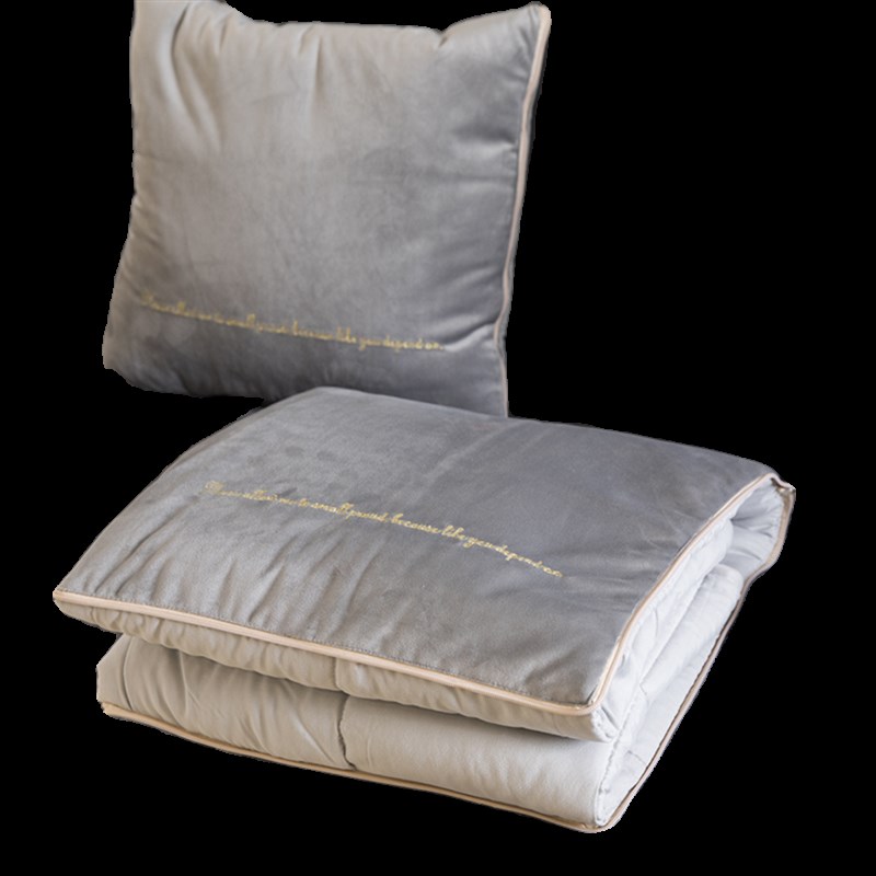 纯色多功能车载靠垫办公室午休枕头沙发抱枕四季空调被一体两用