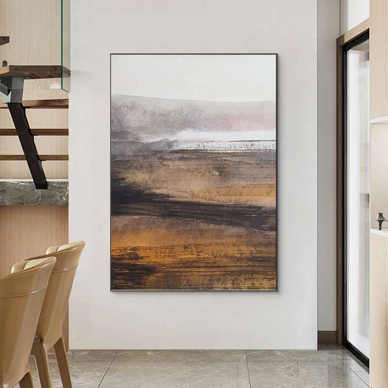抽象风景手绘油画酒店玄关装饰画卧室大尺寸挂画新房卧室床头挂画图片