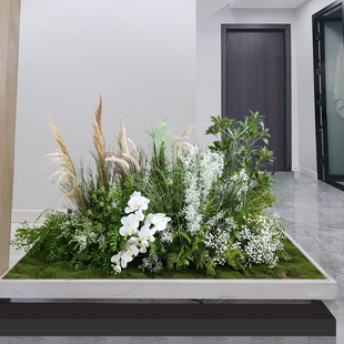 仿真植物草丛造景室内软装 饰遮挡角落摆件芦苇花草插花 假绿植装