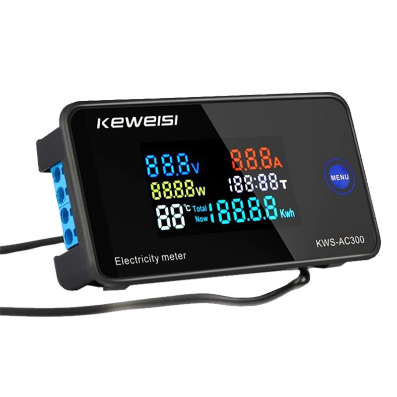 交流电压电流功率表频率计电量检测仪高精度电力数显表R头220V100