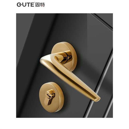 固门锁室卧室色静音北内简欧金约浴室通用型门把手实木特房门锁具